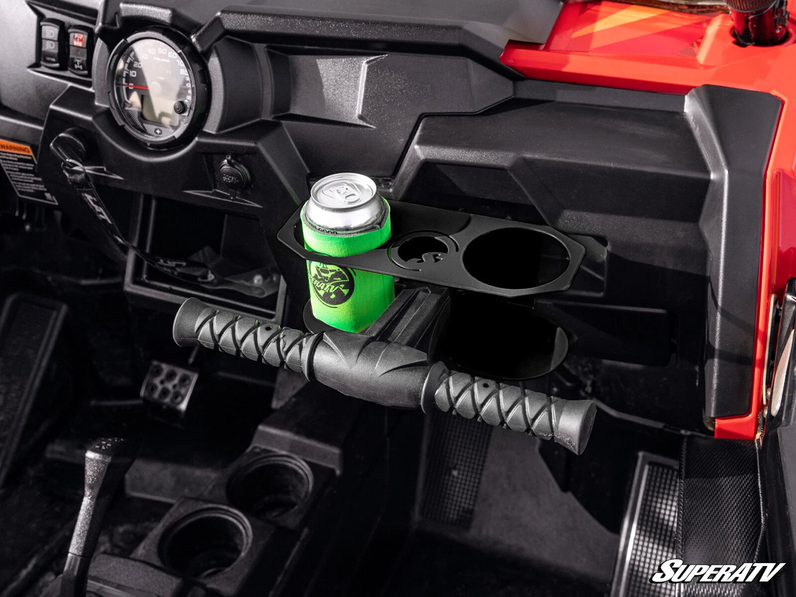 Grab Bar Cup Holder for Polaris RZR 900/1000 (See Fitment) - Black