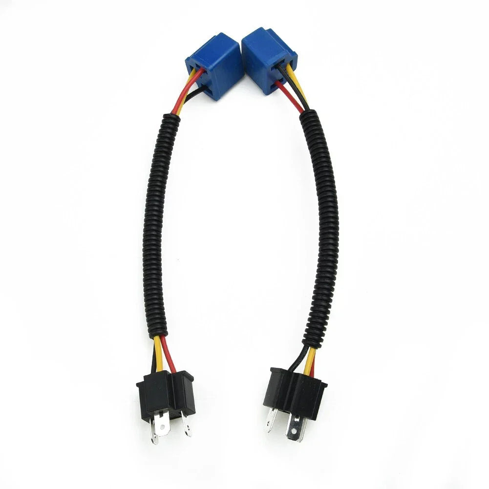 2 x Ceramic Headlight Bulb Socket Plug Adapter Connector for H4 9003