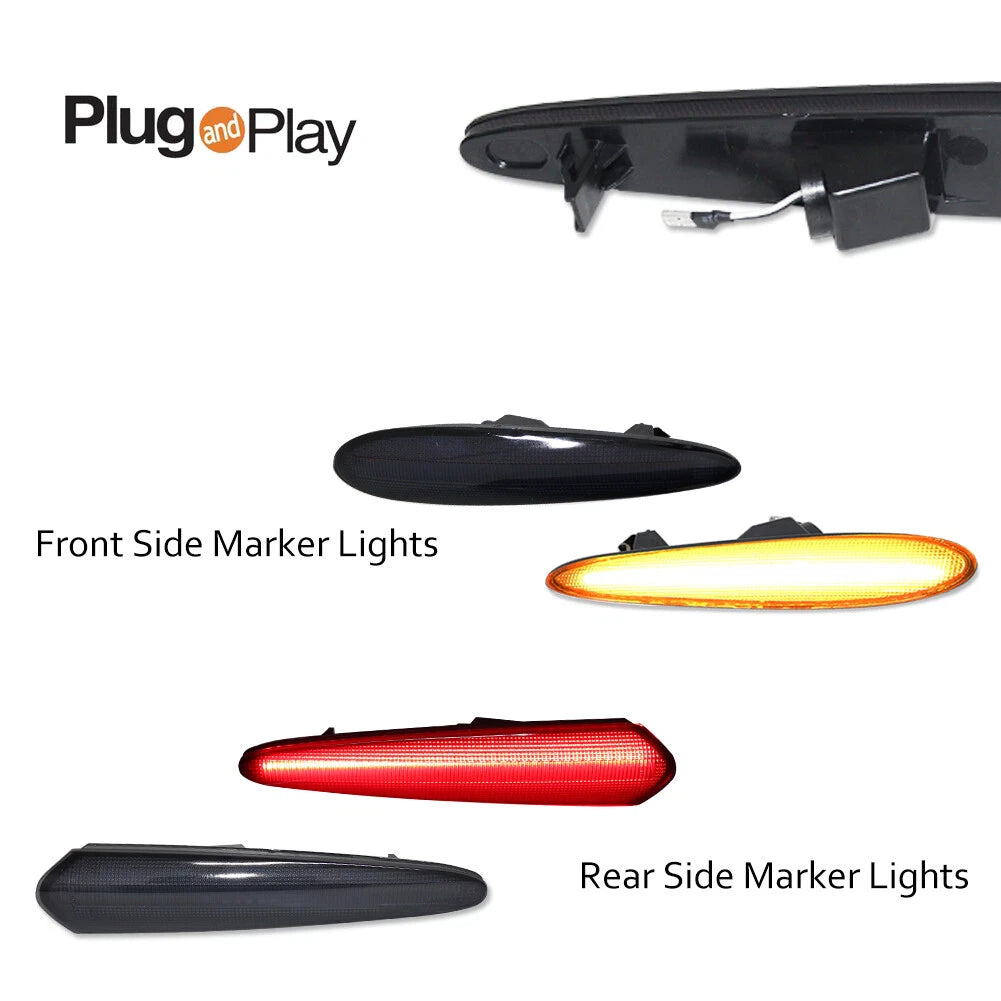 Set of 4 Smoke Amber Red LED Side Marker Lamps for Nissan Maxima (2000–2003)