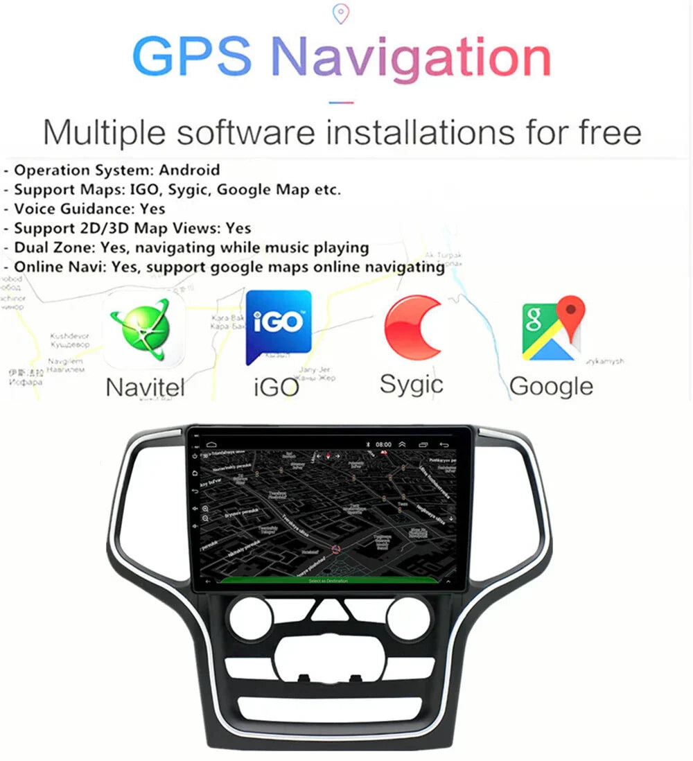 10.1" Android 12.0 GPS Head Unit for 2014-2022 Jeep Grand Cherokee (2014-2022)