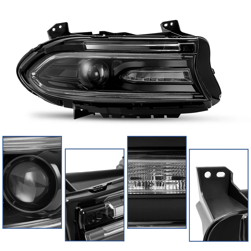 Pair LED Projector Headlights for Dodge Charger (2015–2023)