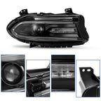 Pair LED Projector Headlights for Dodge Charger (2015–2023)