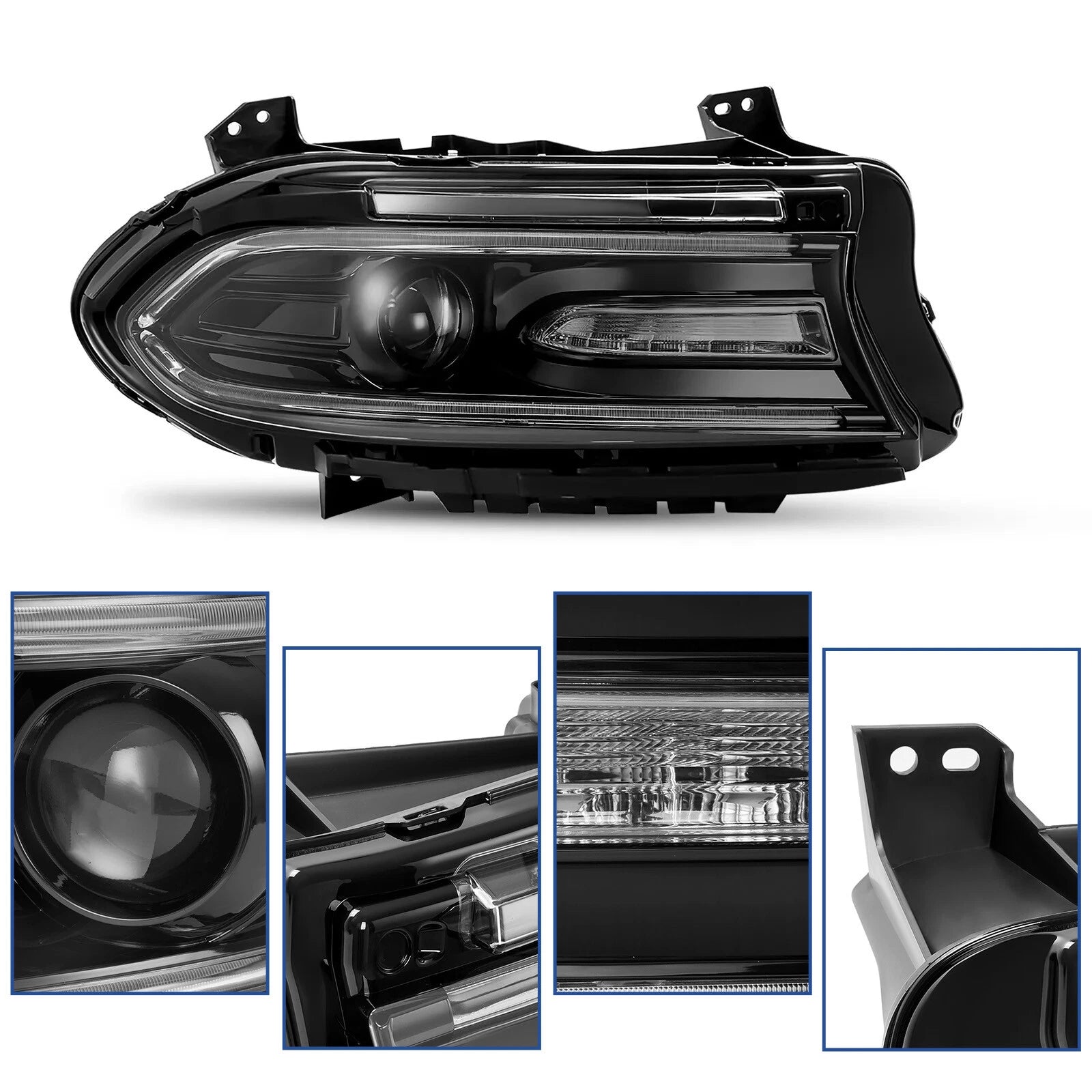 Pair LED Projector Headlights for Dodge Charger (2015–2023)