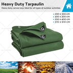 Heavy Duty Canvas Tarp 300x300cm Waterproof Sun Blocked Dustproof