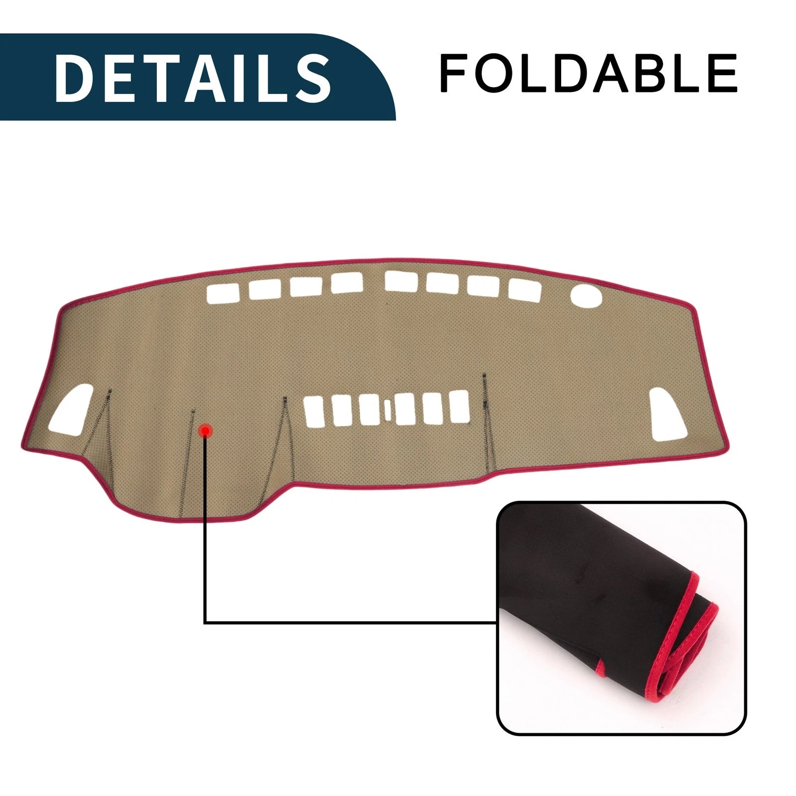 Dashboard Cover Mat for Nissan Tiida C11 (2004–2014) Black Red Set of 1