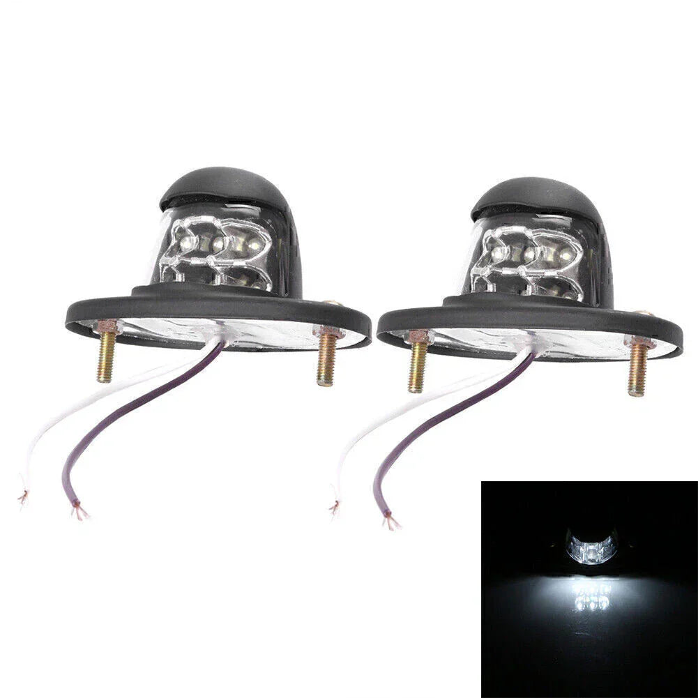 Universal 12V 6 LED White License Plate Lights for Car Truck SUV