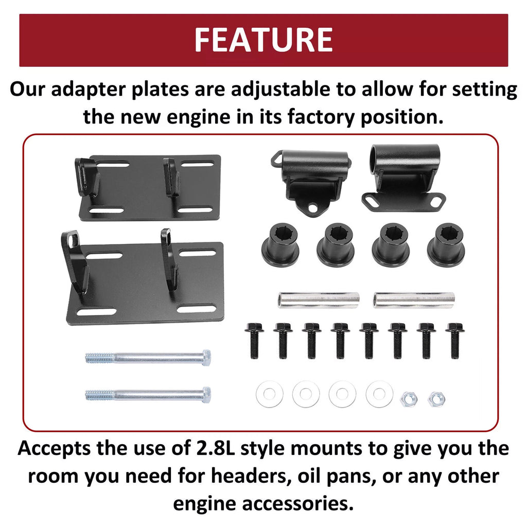 Engine Mounts Kit for GMC Sonoma S10 (1982–2005) LSx V8 Swap