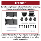 Engine Mounts Kit for GMC Sonoma S10 (1982–2005) LSx V8 Swap