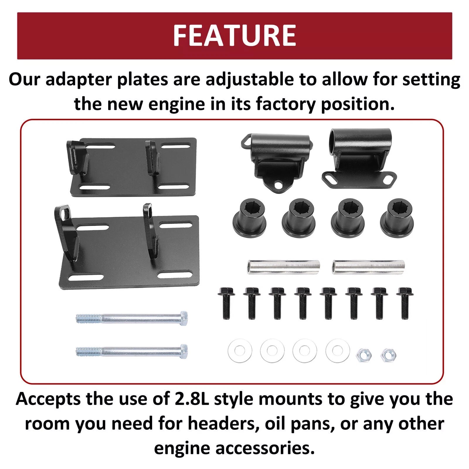 Engine Mounts Kit for GMC Sonoma S10 (1982–2005) LSx V8 Swap