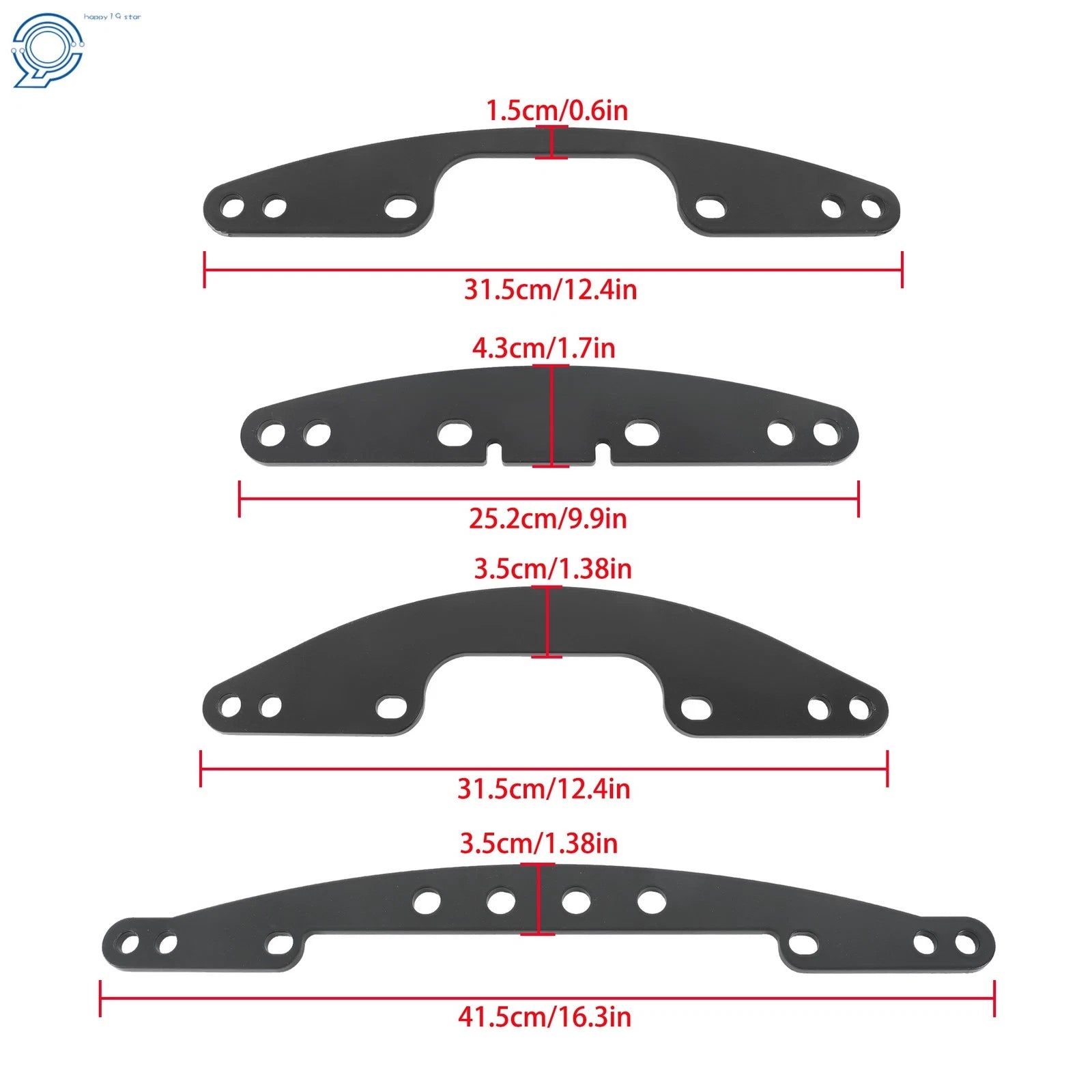 Front Widening Kit for Honda TRX 250EX (2009–2013) Black