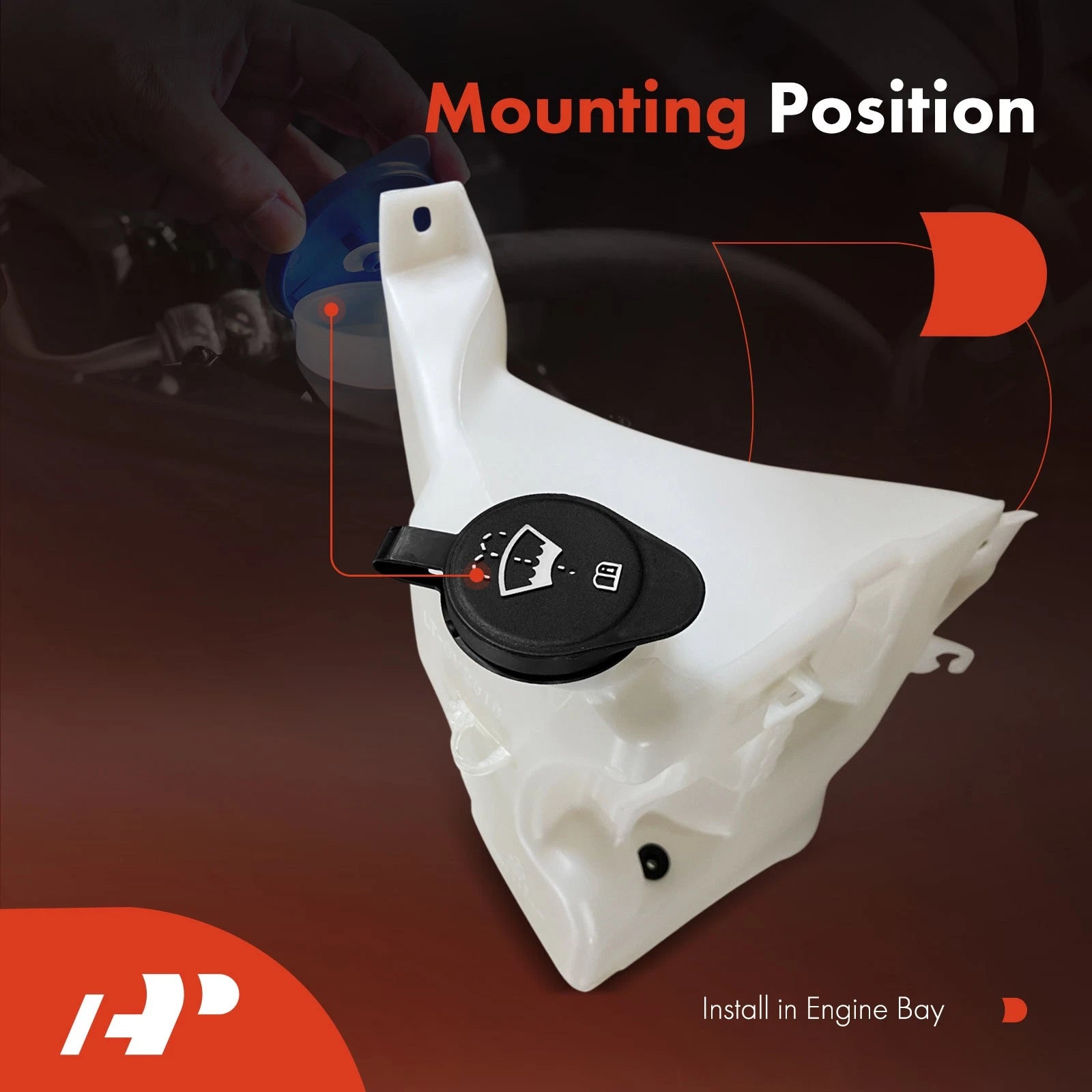 Windshield Washer Reservoir with Cap for Chevy Venture (2000â2005)