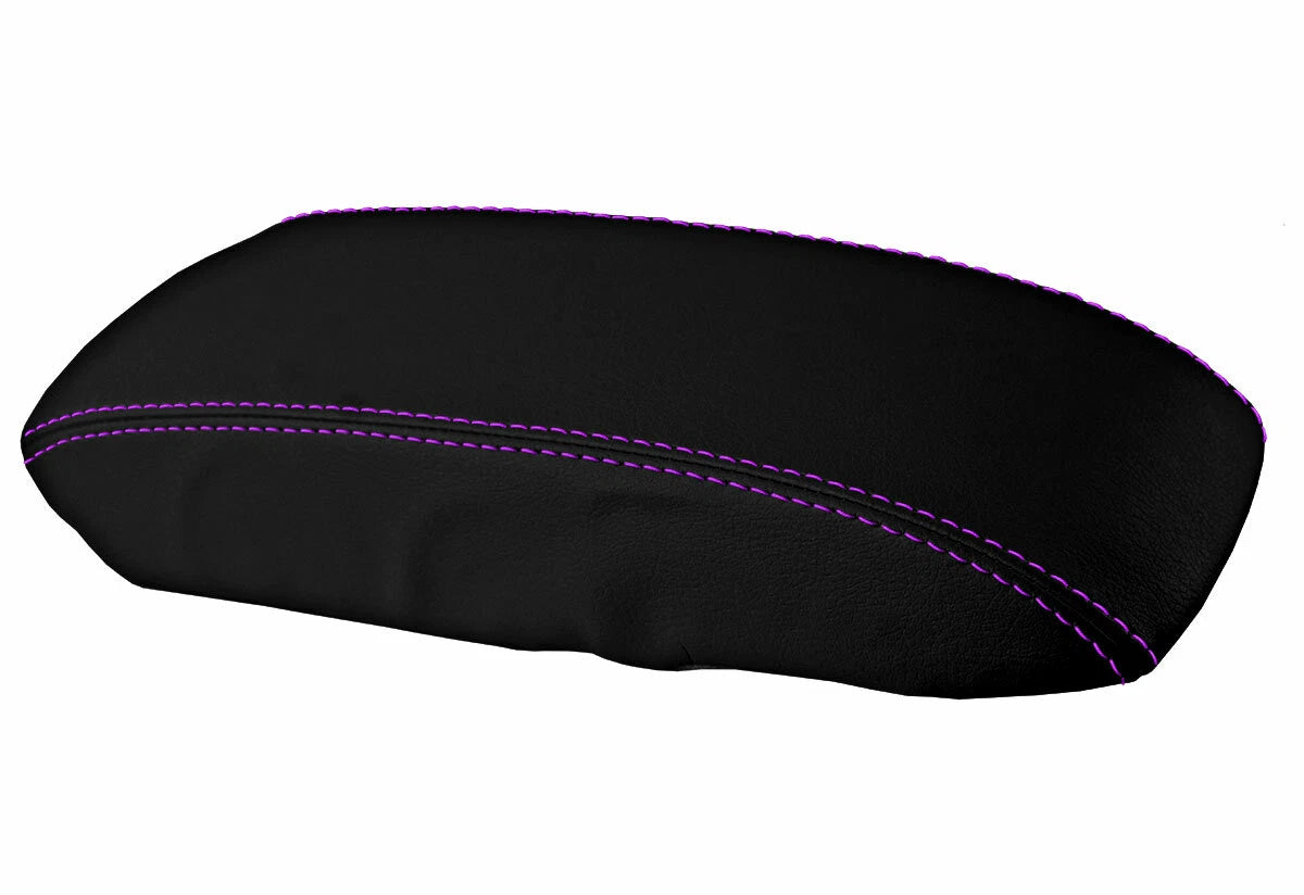 Leather Console Lid Armrest Cover for Honda Accord (1998–2002) Purple Stitch