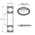 Deep Groove Ball Bearing P5 75x95x10mm for Scooter Skateboard (1 Pc)