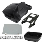 Black King Trunk Backrest Pad Mount Rack Plate for Harley Touring (2014–2026)
