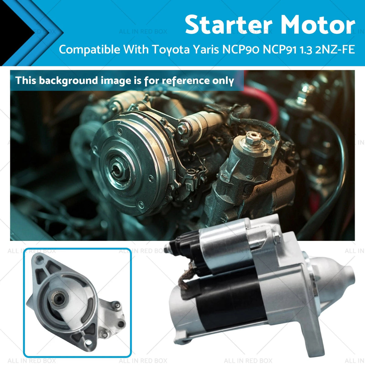 Starter Motor 1.0kW 9T 12V CW for Toyota Yaris NCP90 (2005–2011)