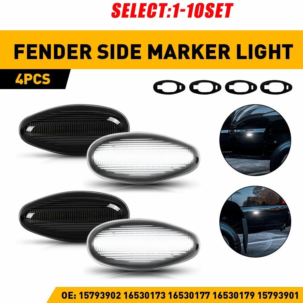 Smoked LED Side Marker Light for GMC Sierra, Chevy Silverado (2014–2020)