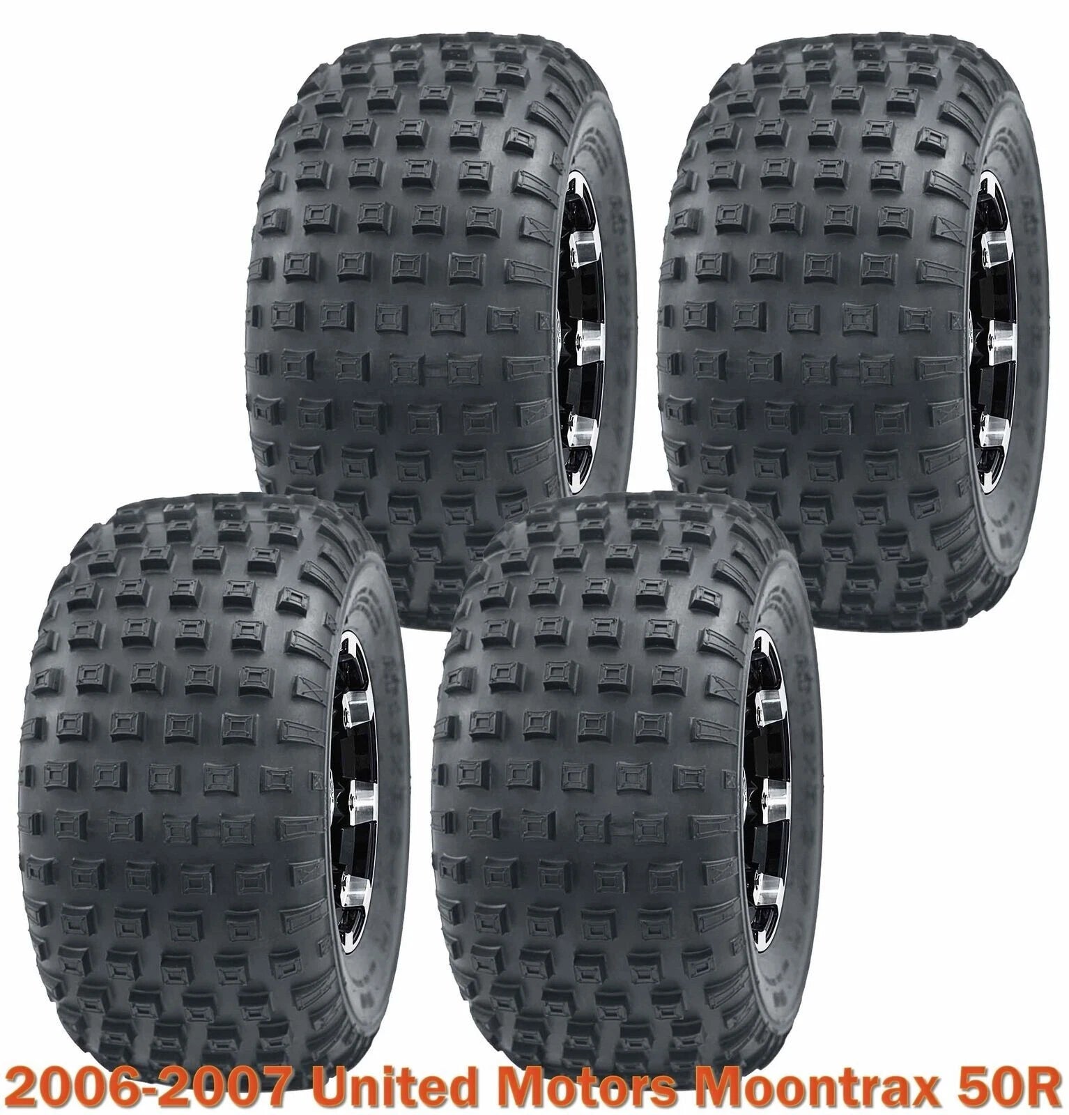 Set of 4 Sport ATV Tires 16x8-7 for United Motors Moontrax 50R (2006–2007)
