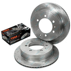 Rear Disc Rotors & Brake Pads Slotted Drilled for Toyota Prado 120 Series (2002-2009)