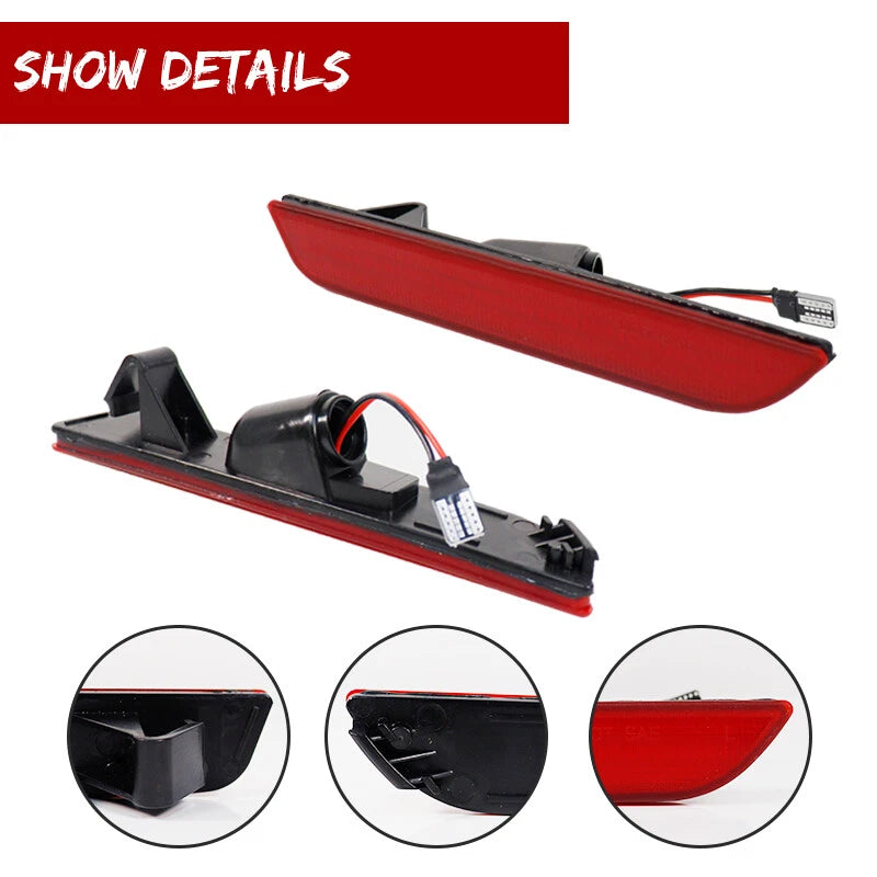 Red LED Rear Side Marker Signal Lights for Ford Mustang (2010–2014)