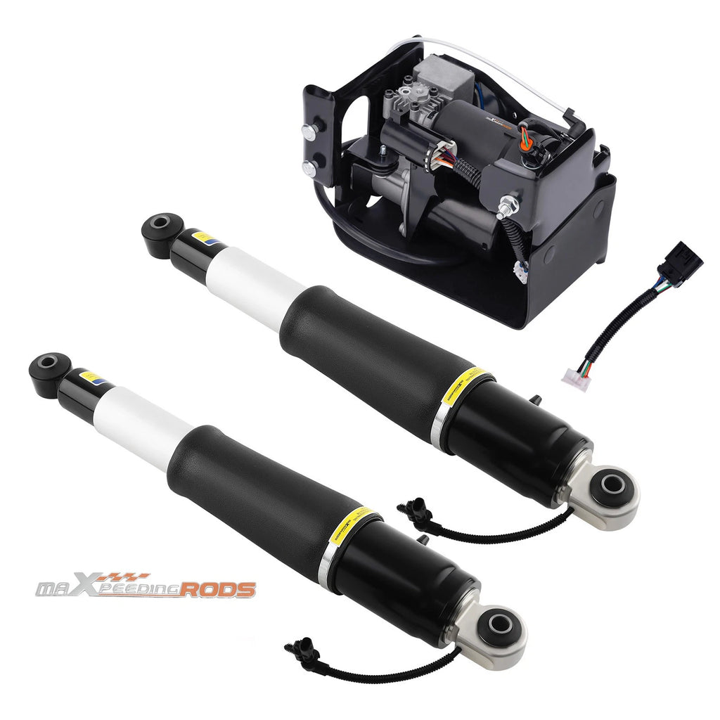 2Pcs Air Suspension Shocks + Compressor Pump for Suburban Tahoe Yukon (2015–2020)