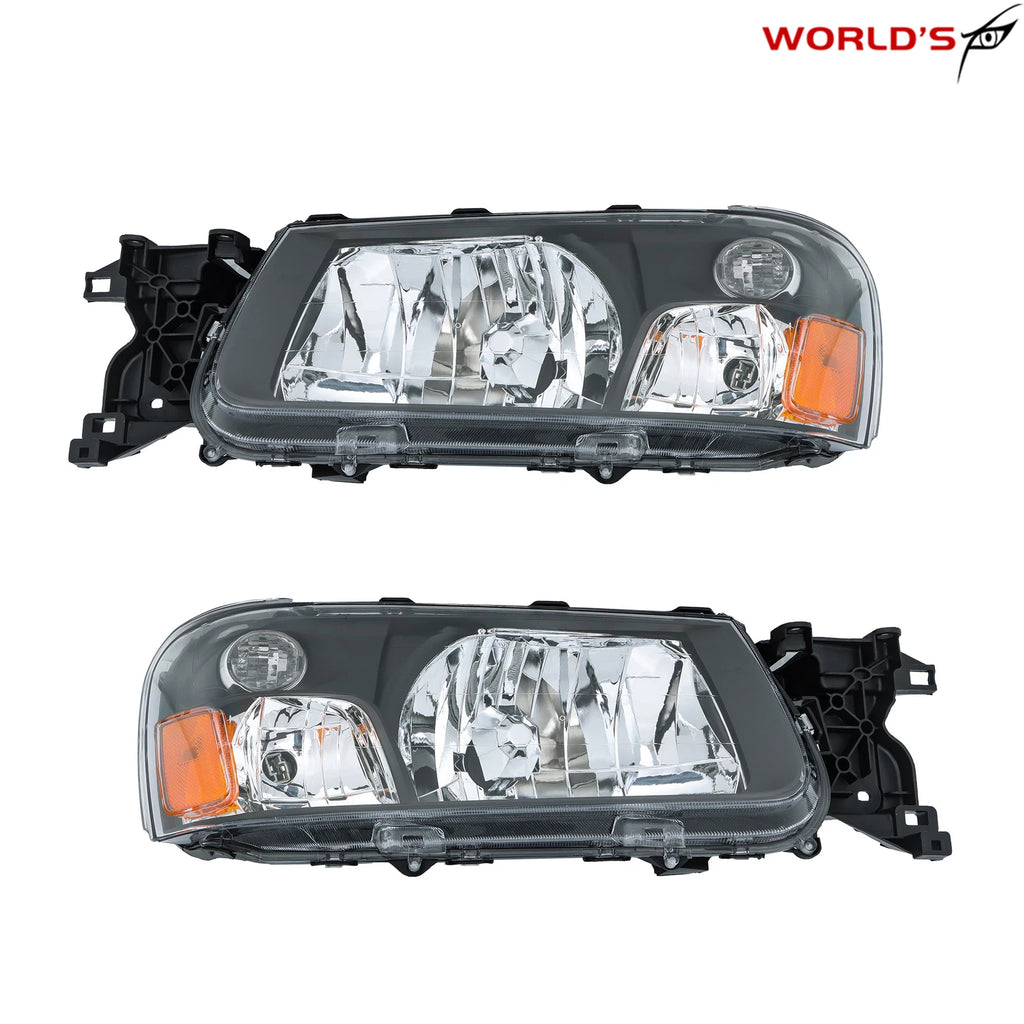Headlight Assembly for Subaru Forester (2003–2004) Halogen Black Housing