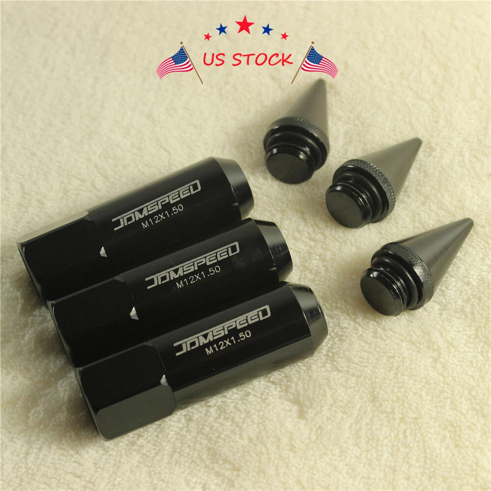 Set of 20 Aluminum Spiked Extended Tuner Lug Nuts for Wheels Rims