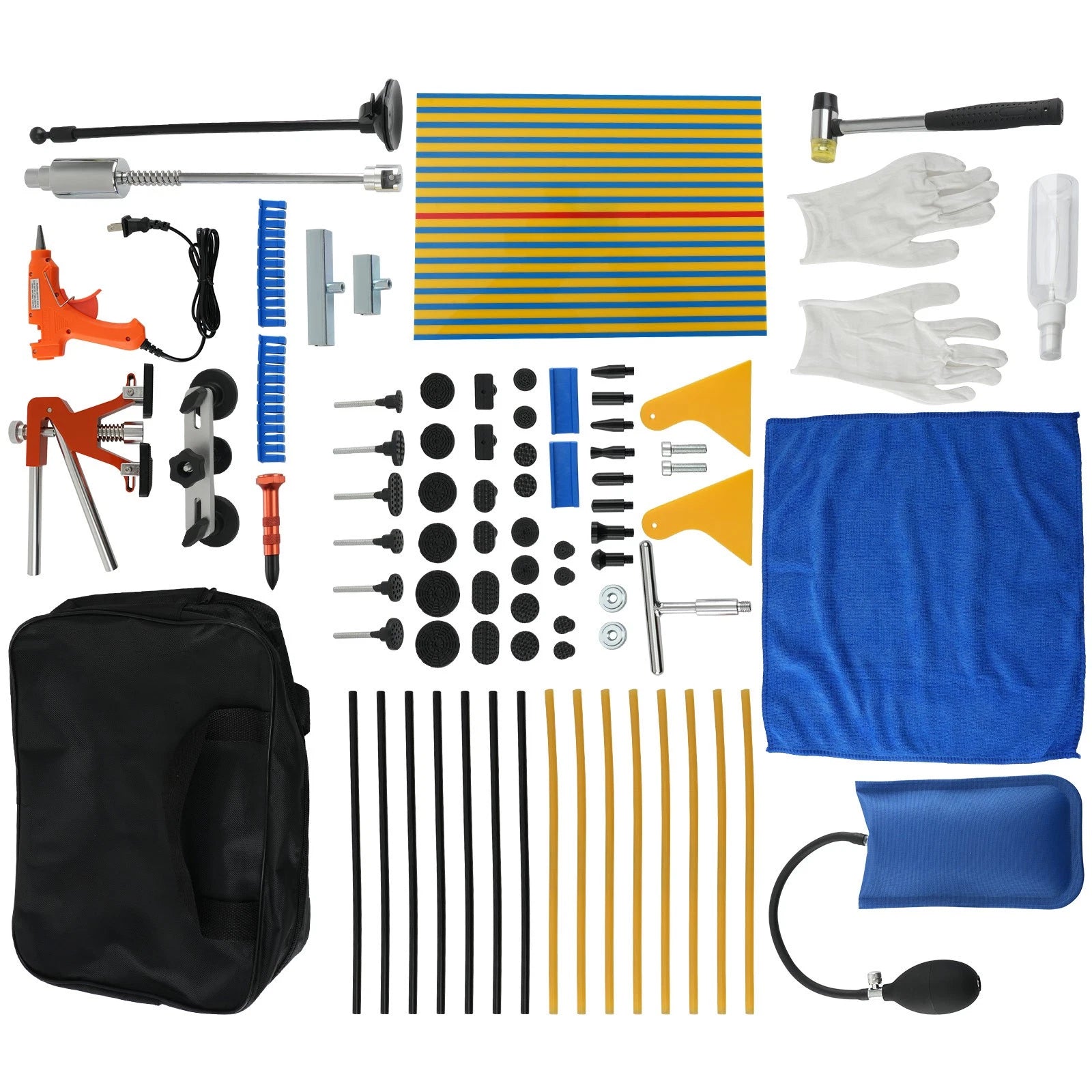Car Body Dent Tool Kit for Vehicle PDR Repair (Golden Puller, Glue Gun)