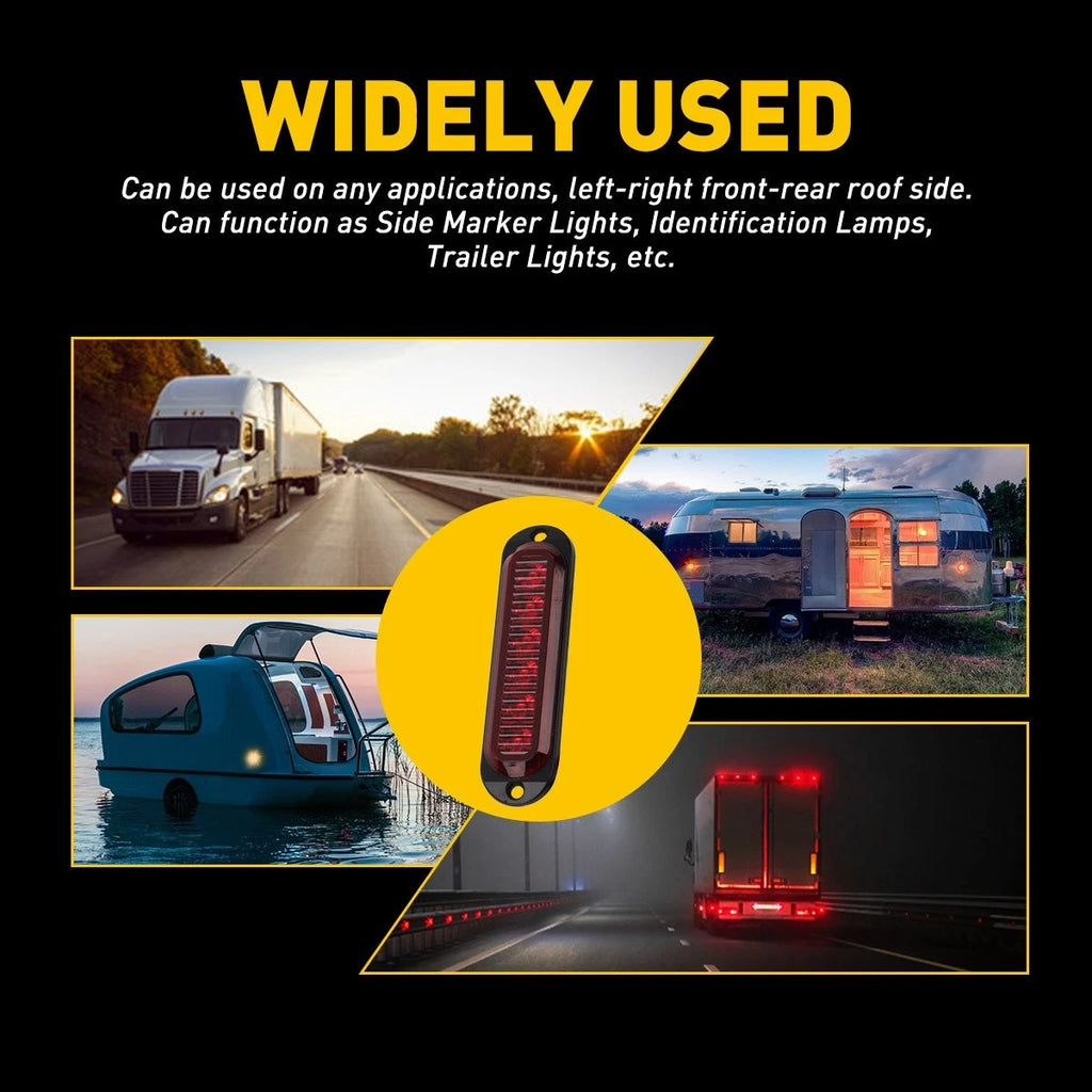 6-LED Clearance Side Marker Lights for Truck Trailer