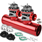Universal Red Type-FV 2-Bolt Blow Off Valve + 2.5" Dual Port Flange Adapter