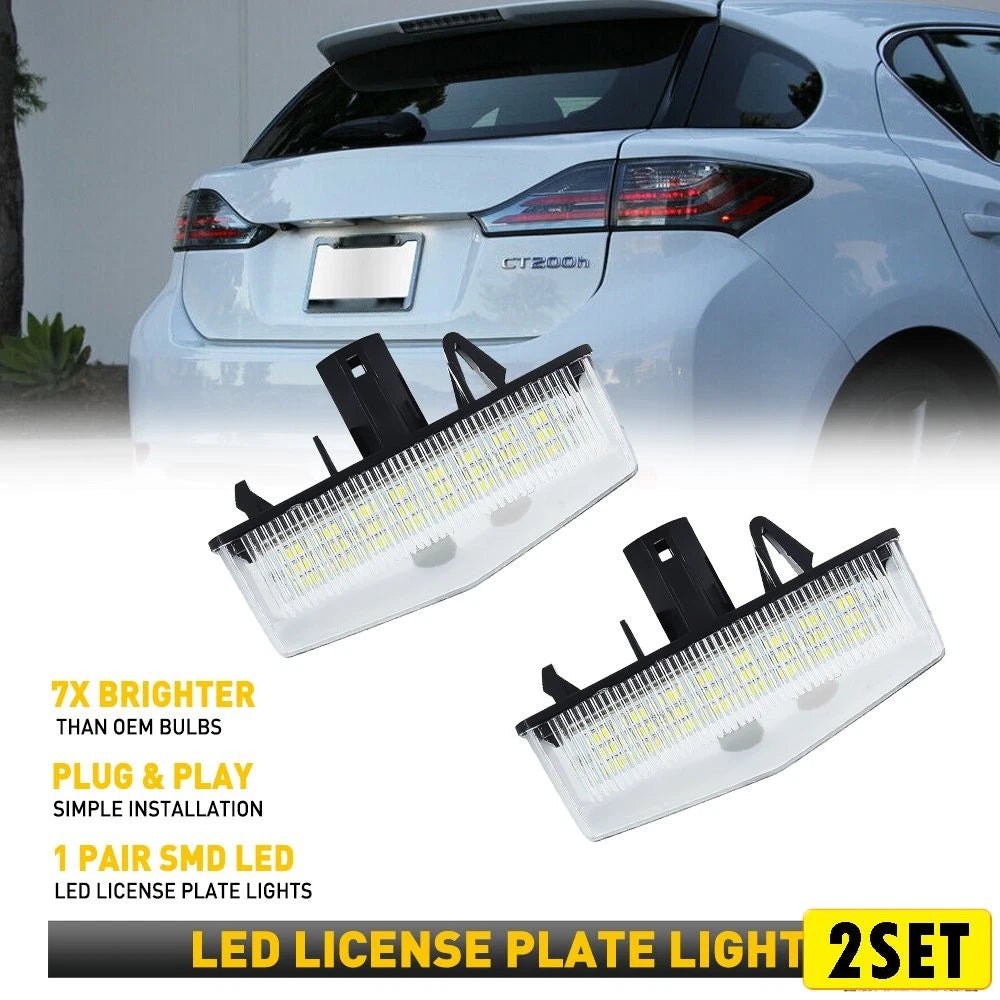2X License LED Plate Rear Light Lamp Tag Assembly for Toyota Venza (2009–2013)