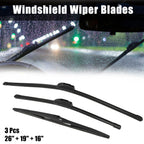 Set of 3 Windshield Wiper Blades for Toyota Prius (2010–2015)