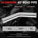 2.5" OD Aluminum Intercooler Pipe Exhaust Turbo Hose for