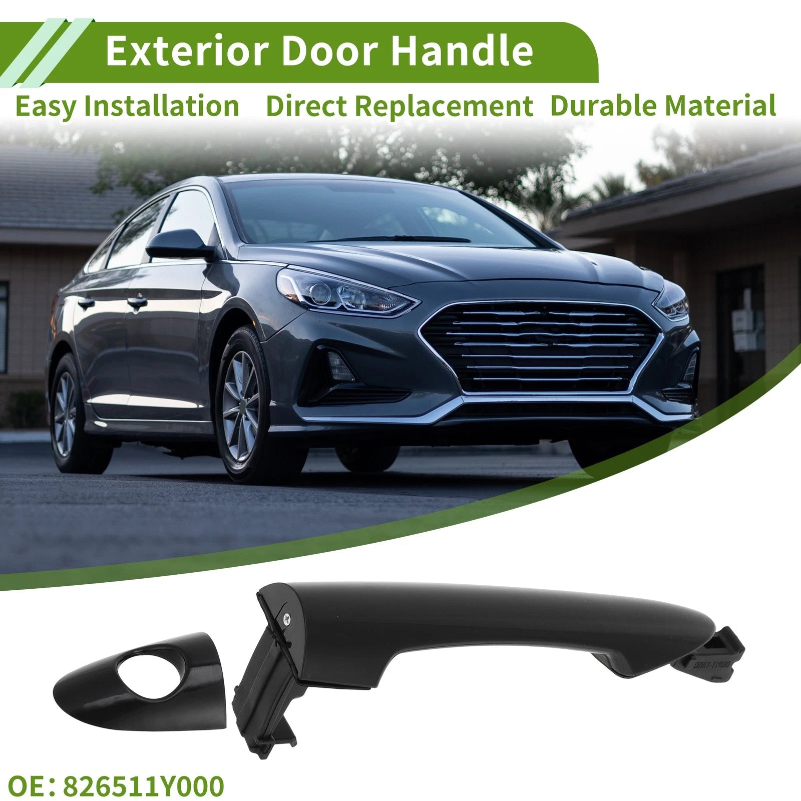 Exterior Door Handle for Hyundai Kia Picanto (2011–2023) No.826511Y000 Black Front Left