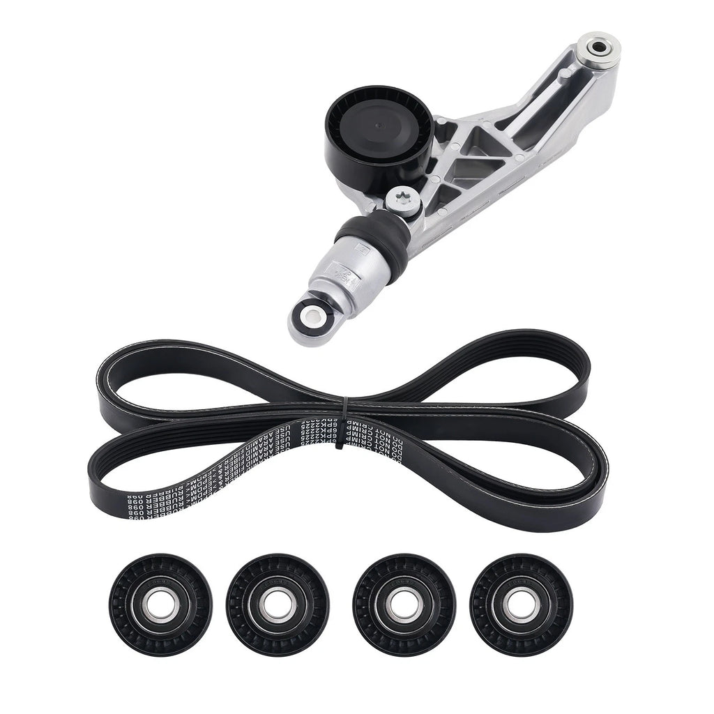 Drive Belt Kit with Tensioner & Idler Pulley for Jeep Wrangler (2012–2018) 04627038AA