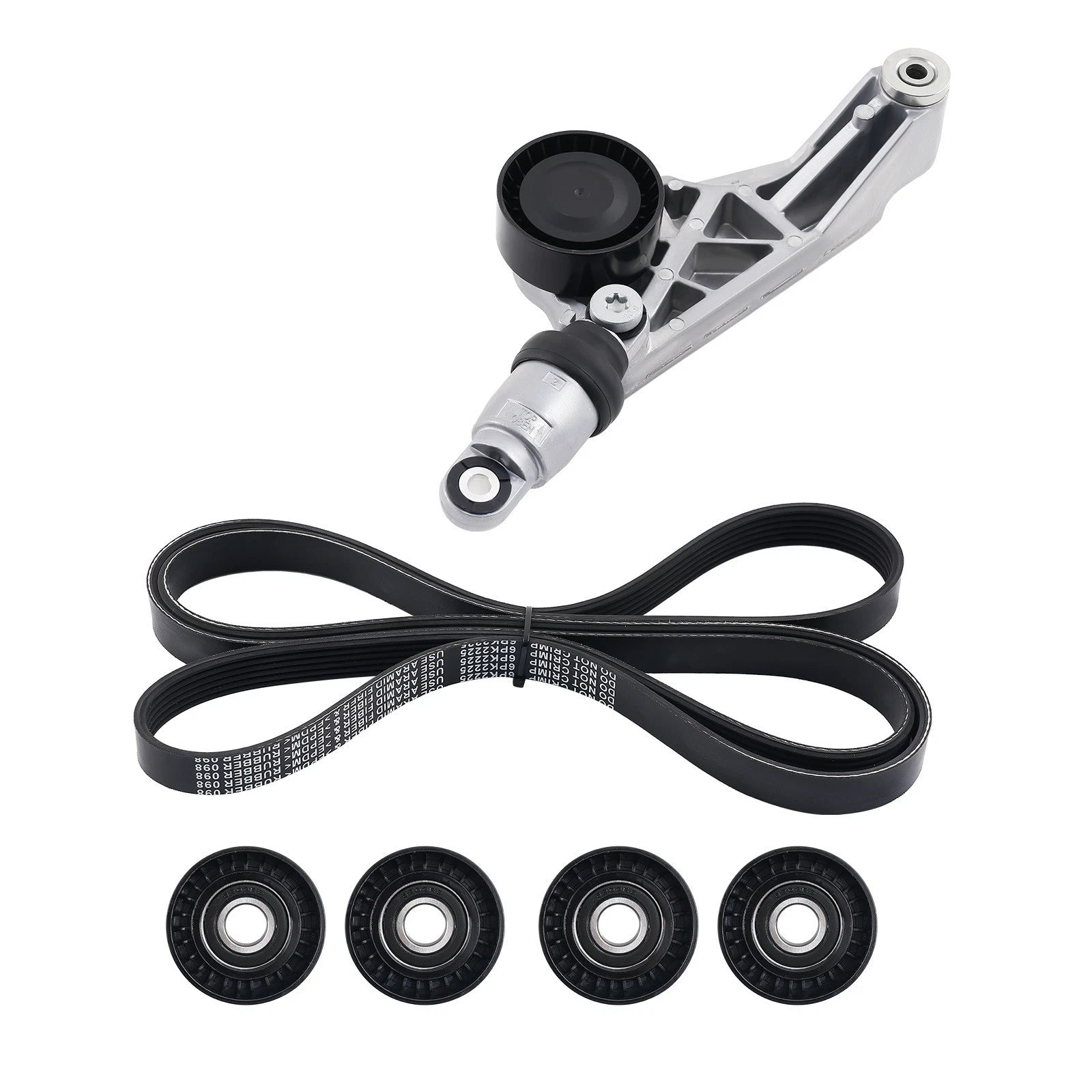 Drive Belt Kit with Tensioner & Idler Pulley for Jeep Wrangler (2012–2018) 04627038AA