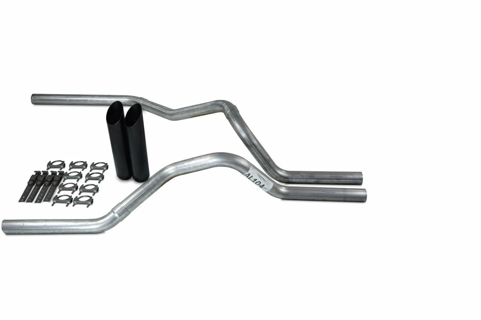 2.5" Dual Exhaust Kit for Ford F150 (2021–2025) No Muffler Black Tips