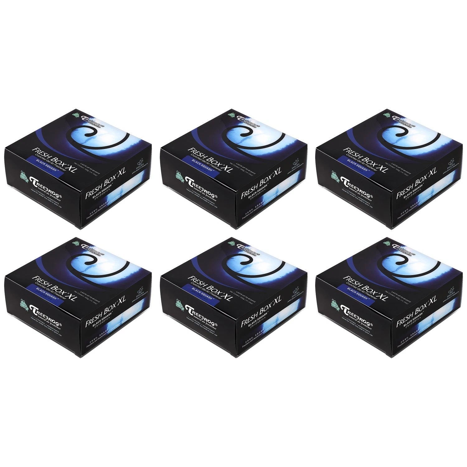 Set of 6 Treefrog Fresh Box XL Air Fresheners for All Vehicles (400g)