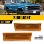 Front Amber Side Marker Lights for Chevy GMC C/K 1500 2500 C10 C20 (1981–1991)