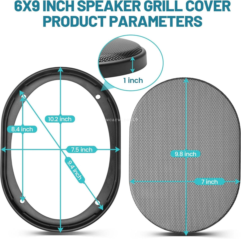 1 Pair Steel Mesh Speaker Grill Covers for Car Audio (Universal Fit)