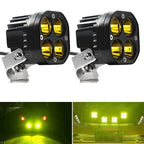 Set of 4 Yellow 3-Inch LED Work Light Cube Pods for Driving Fog Lamp