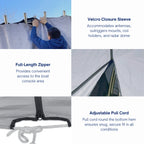 Waterproof T-Top Hard-Top Console Cover for 90"L x 66"W x 87"H