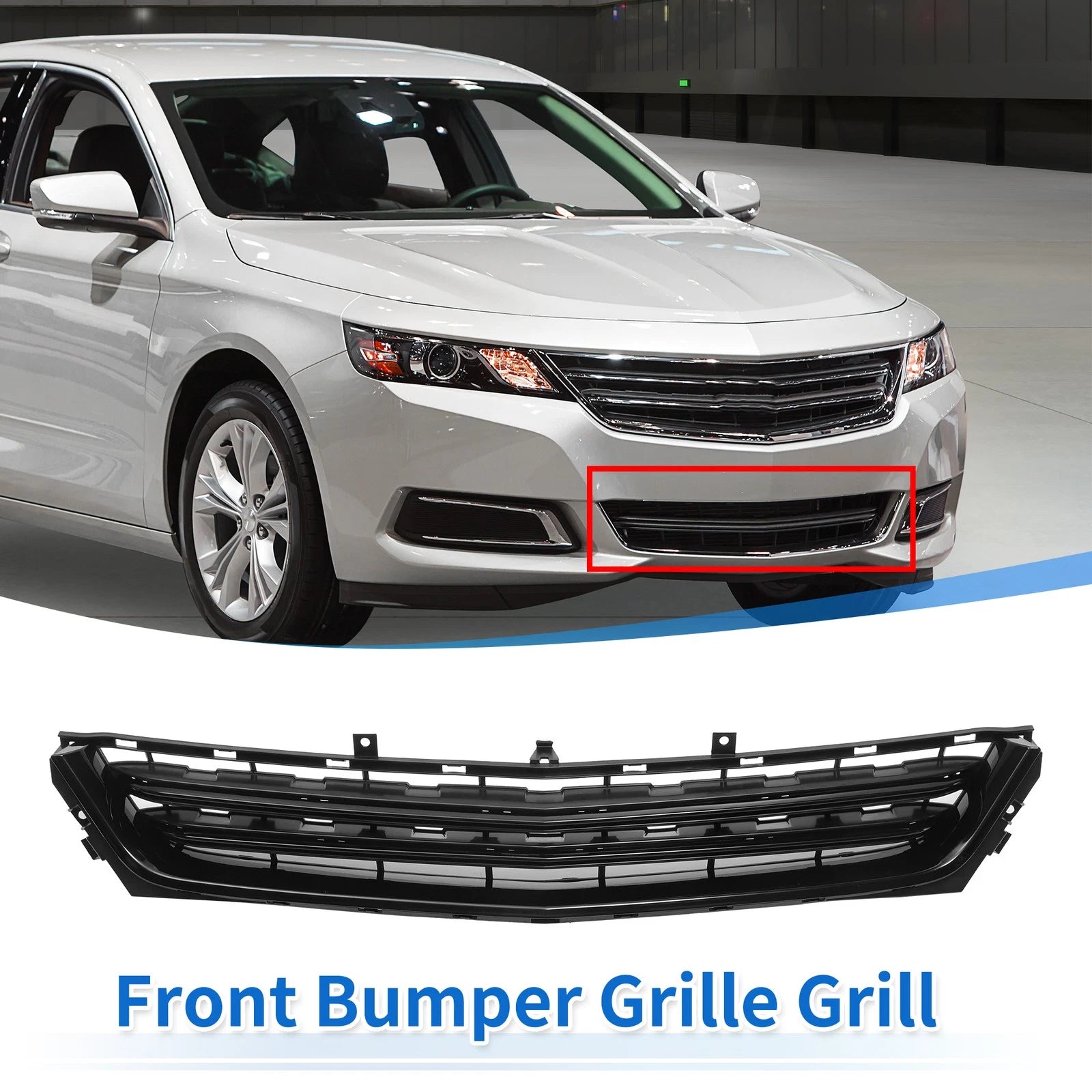 Front Lower Bumper Grille for Chevrolet Impala (2014–2020) No.23455348 Black