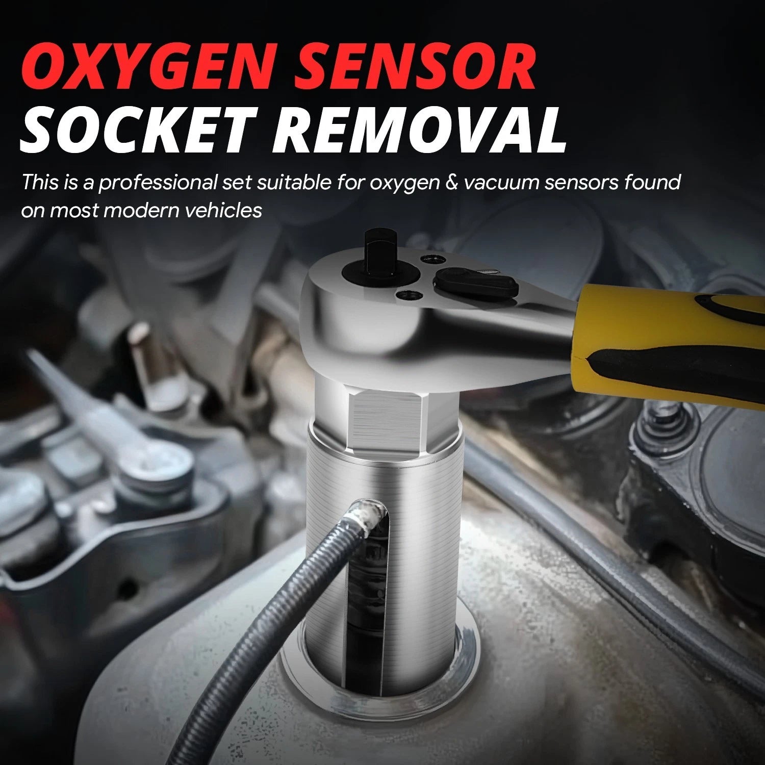5-Pcs Oxygen Sensor Socket Removal Tool Set for Automotive (Universal)