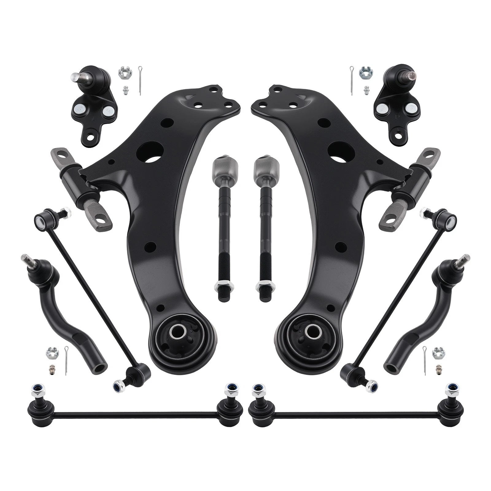 12 Pcs Suspension Kit Control Arm w/Ball Joint for Toyota Camry (2007–2011)