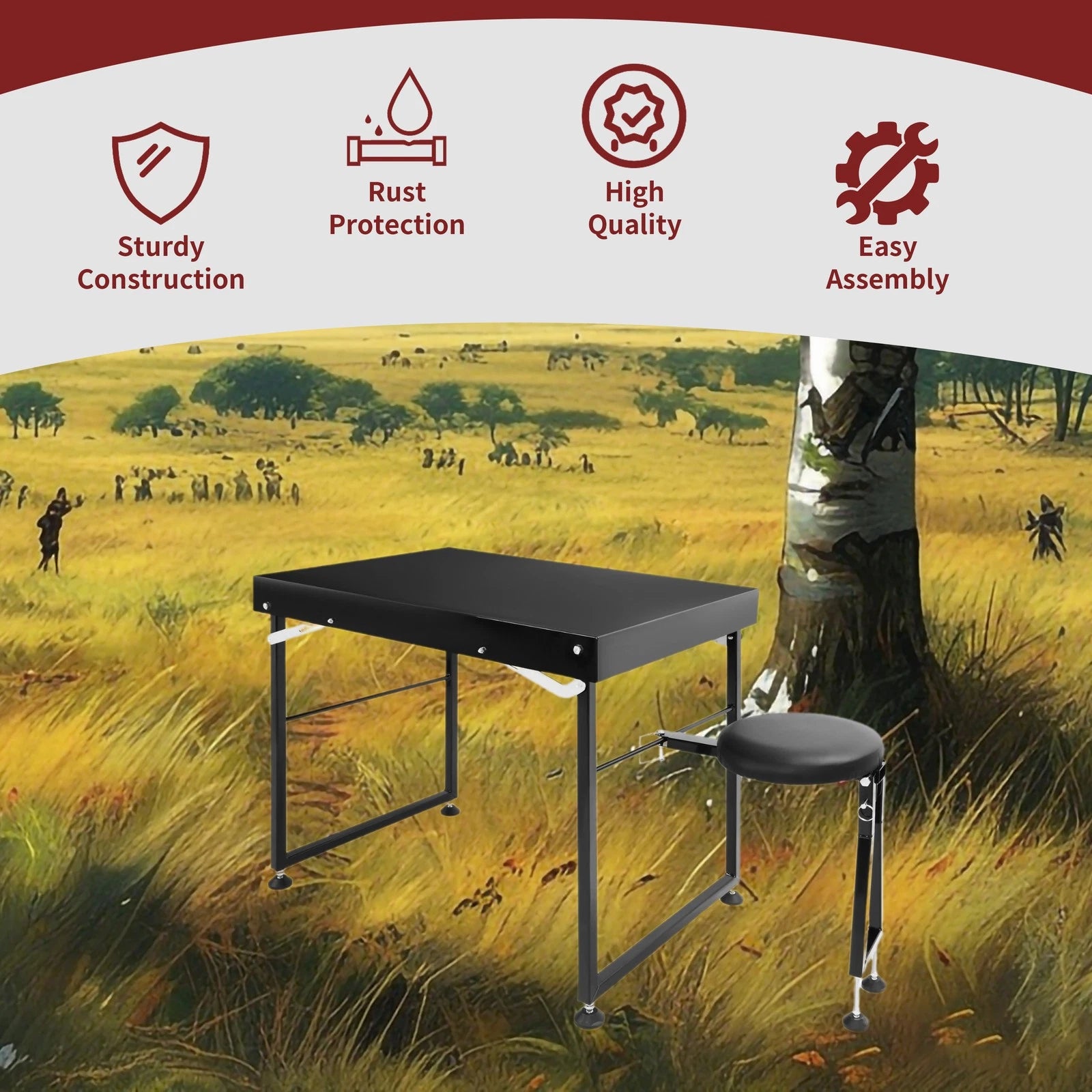 Shooting Table with Padded Seat for Long Range Shooting
