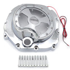 Chrome Engine Clutch Cover with Green LED for Kawasaki ZX14R ZZR 1400 (2006–2014)
