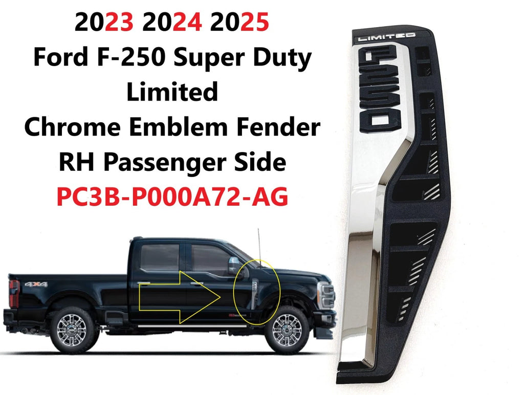 Right Side Fender Vent Emblem for Ford F250 SD Limited (2023–2025) PC3BP000A72AG