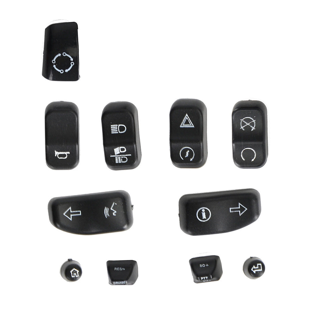 11 Pieces Control Switch Cap Buttons for Harley-Davidson Glide Road King (2014–2019) T9