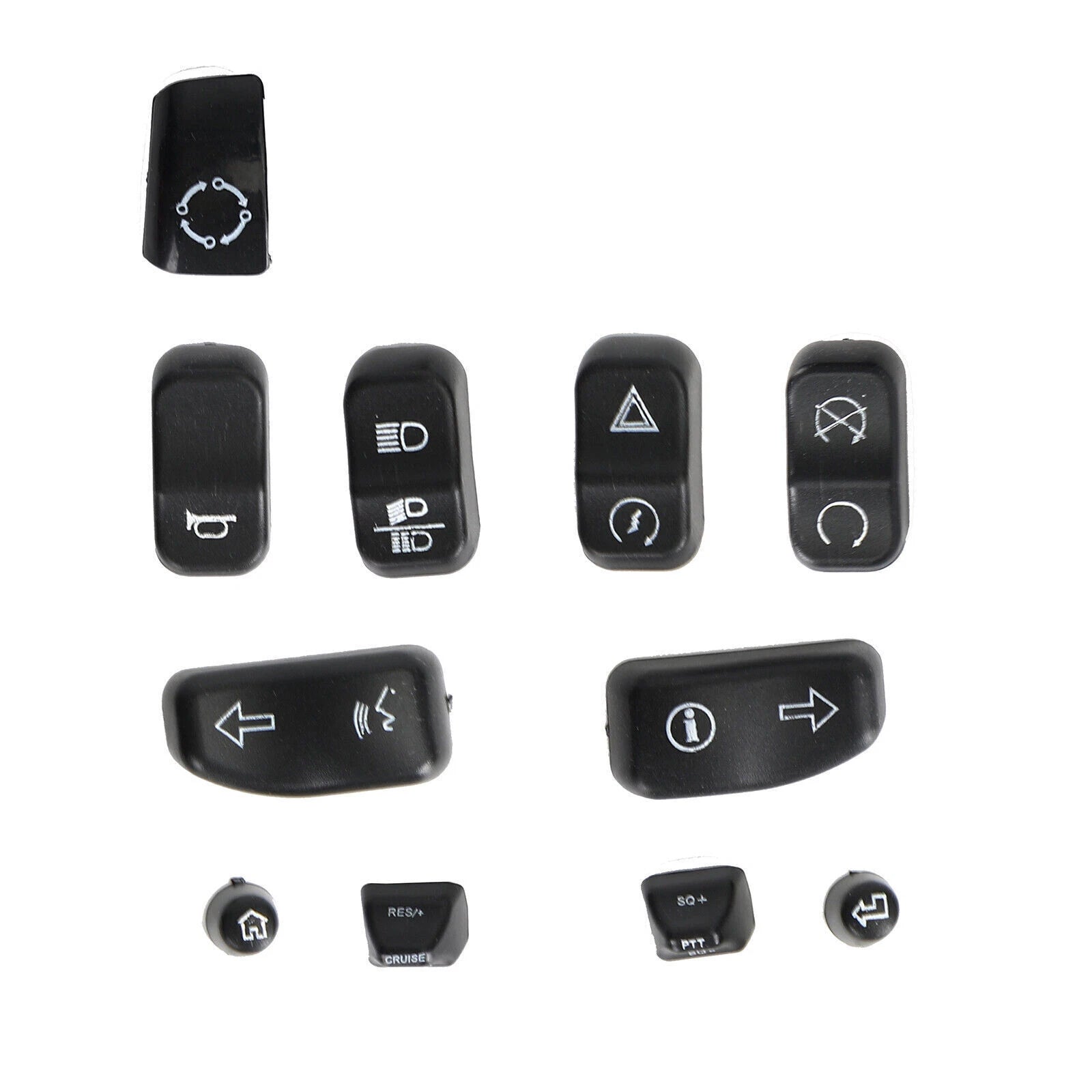 11 Pieces Control Switch Cap Buttons for Harley-Davidson Glide Road King (2014–2019) T9
