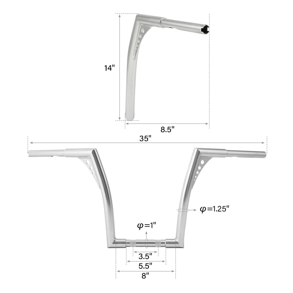 14" Fat Handlebar Hanger for Harley Sportster XL883 XL1200 (2004–2023)